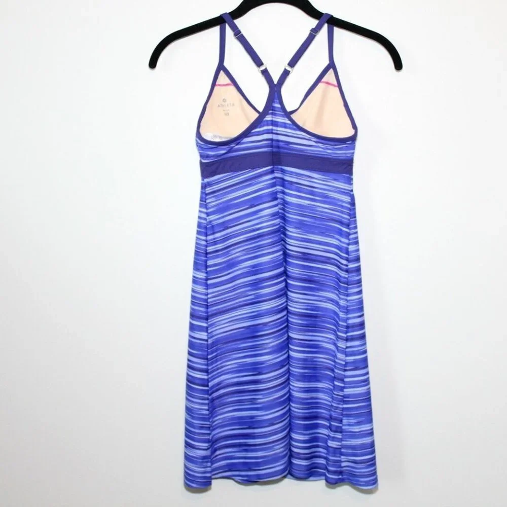 ✨2/$20 Athleta Striped Tank Shorebreak Swim Dress Blue Women's Size XXS H12429 - Picture 6 of 10
